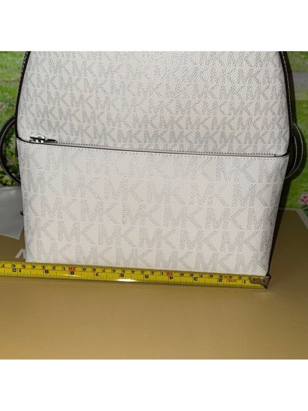 Michael Kors White Monogram Backpack Dome-Shaped Design NWT ( No Box ) Sheila - Picture 14 of 17